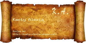 Kmety Alexia névjegykártya